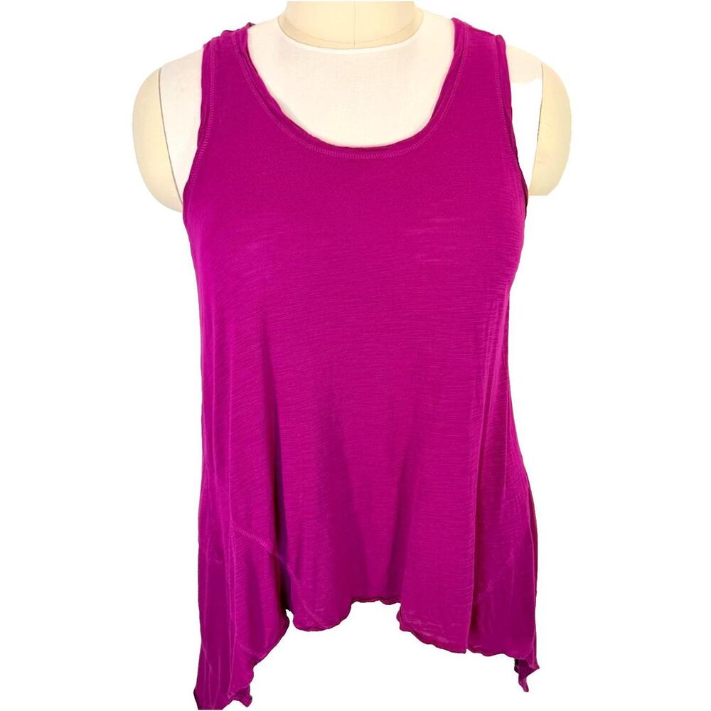 Cable Tunic Women XL Fuschia Sleeveless Scoop Knit Relaxed